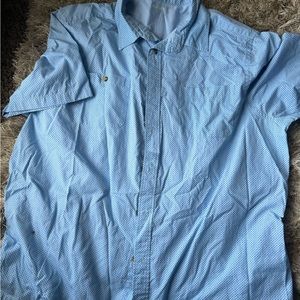 King size 2xl men’s blue button up shirt